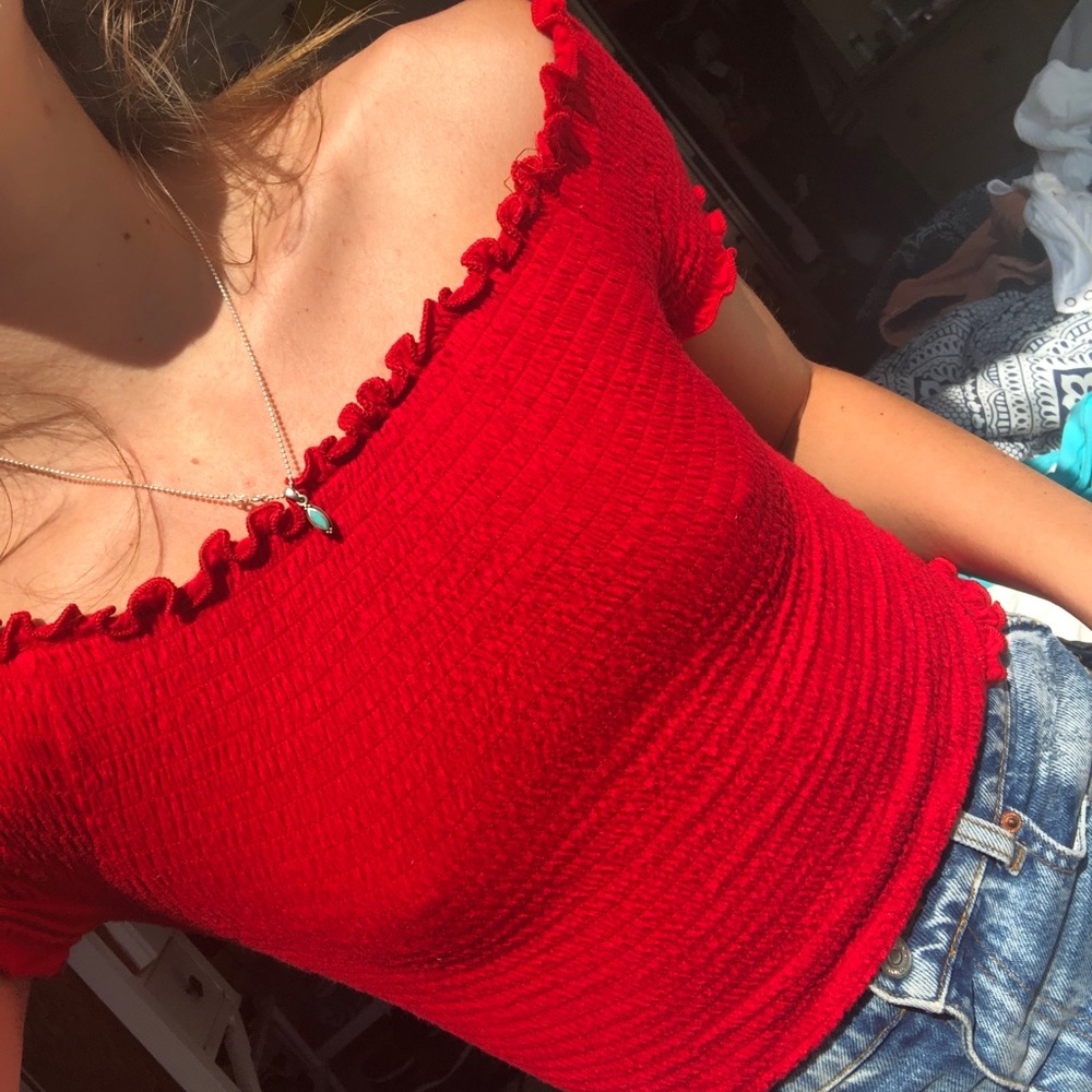 Heart & Hips off the shoulder shirt